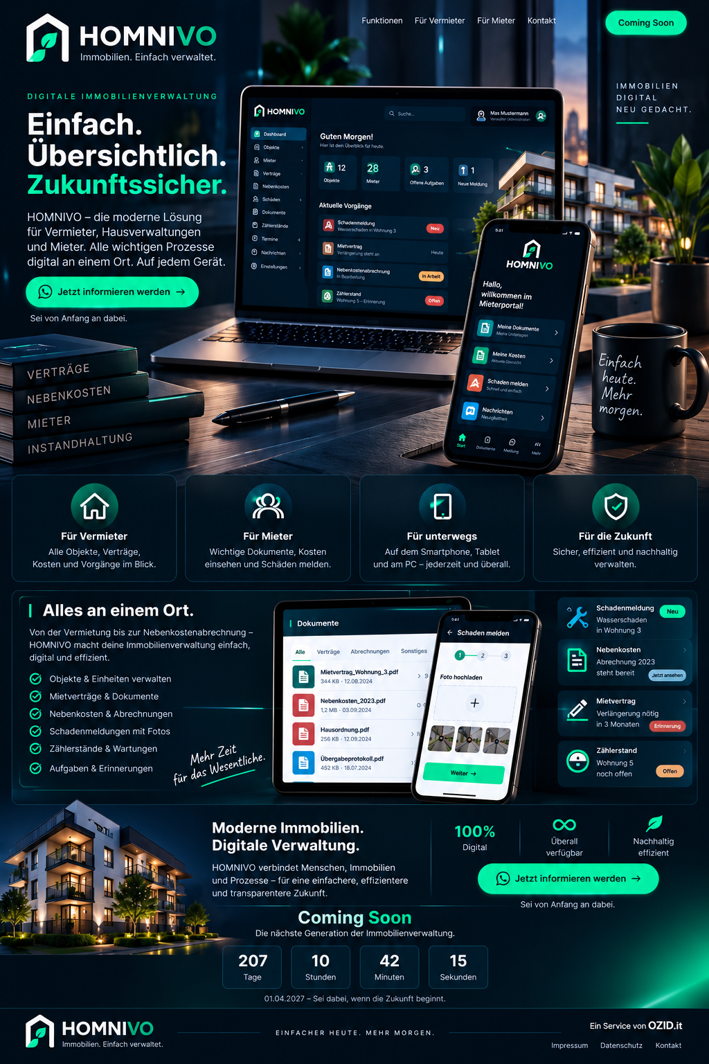 HOMNIVO – Digitale Immobilienverwaltung. Coming Soon.